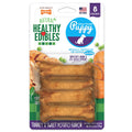Nylabone Healthy Edibles Natural Puppy Chews Long Lasting Treats for Puppies, Roast Beef/Apple/Bacon Dog Treats, X-Small/Petite (3 Count)