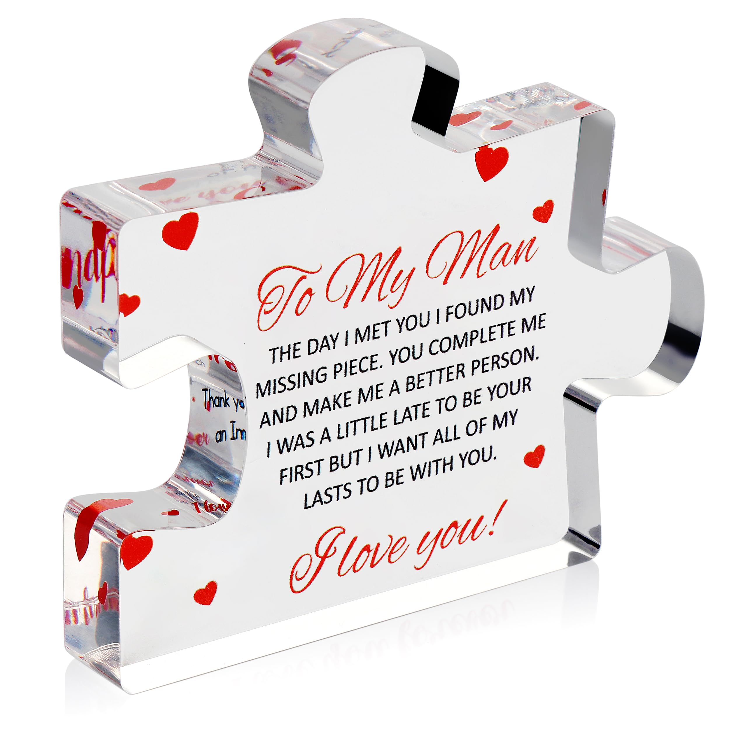 Engraved Acrylic Block Puzzle - Sentimental Gift for Her - Valentine's Day & Fiance Birthday Gift