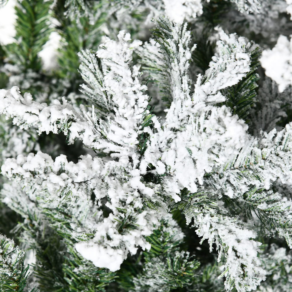 HOMCOM 7.5 Foot Artificial Christmas Tree, Nordic Pine Hinged Xmas Tree with 1218 Realistic Branches, Wide Steel Base, Auto Open, Green