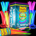Party Sticks Glow Sticks Jewelry Bulk Party Favors 300pk and Connectors - 8" Glow in the Dark Party Supplies, Neon Party Glow Necklaces and Glow Bracelets for Kids and Adults