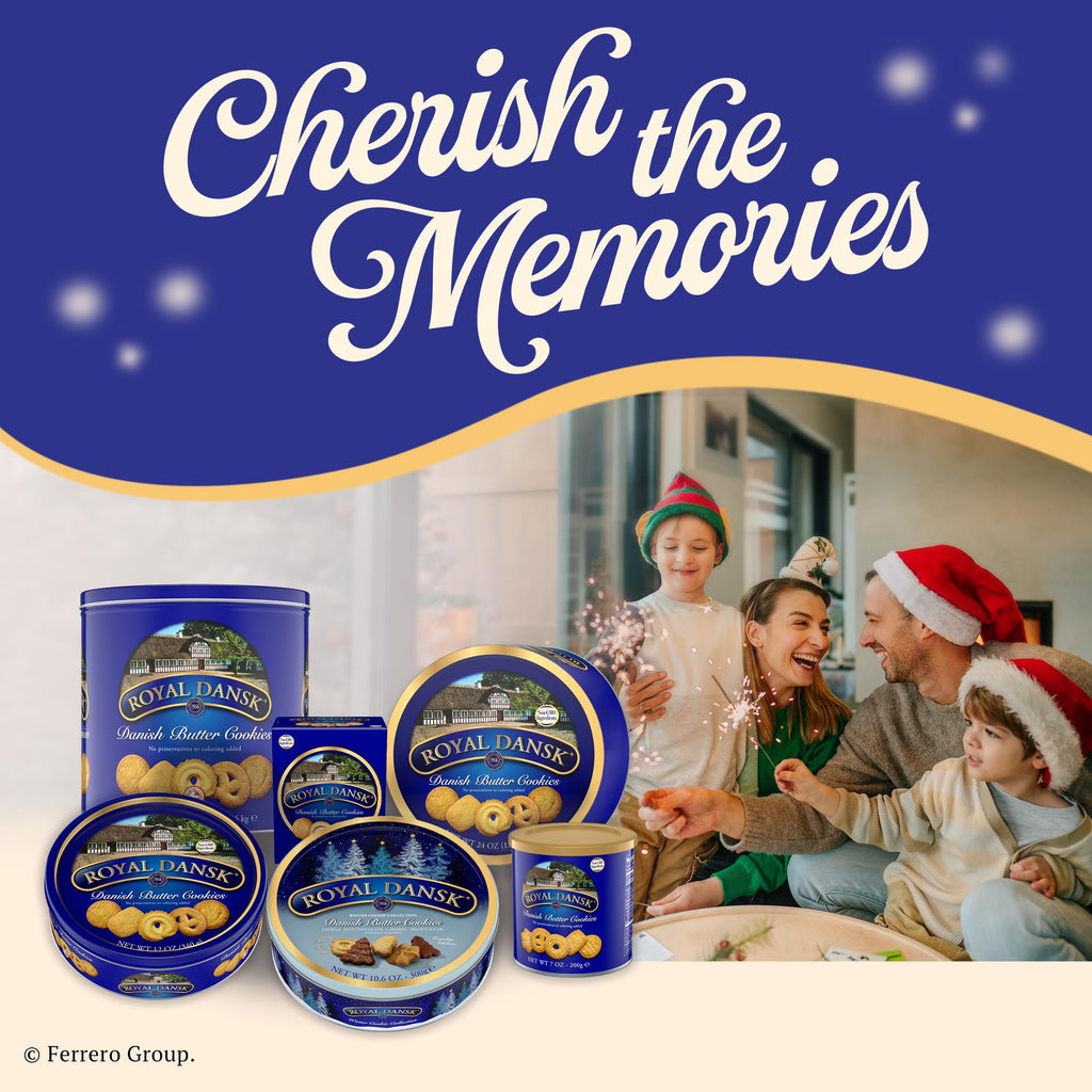 Royal Dansk Danish Butter Cookies, Premium Assorted Cookies in Gift Tin, Great for Sharing and Gifting, 12 oz