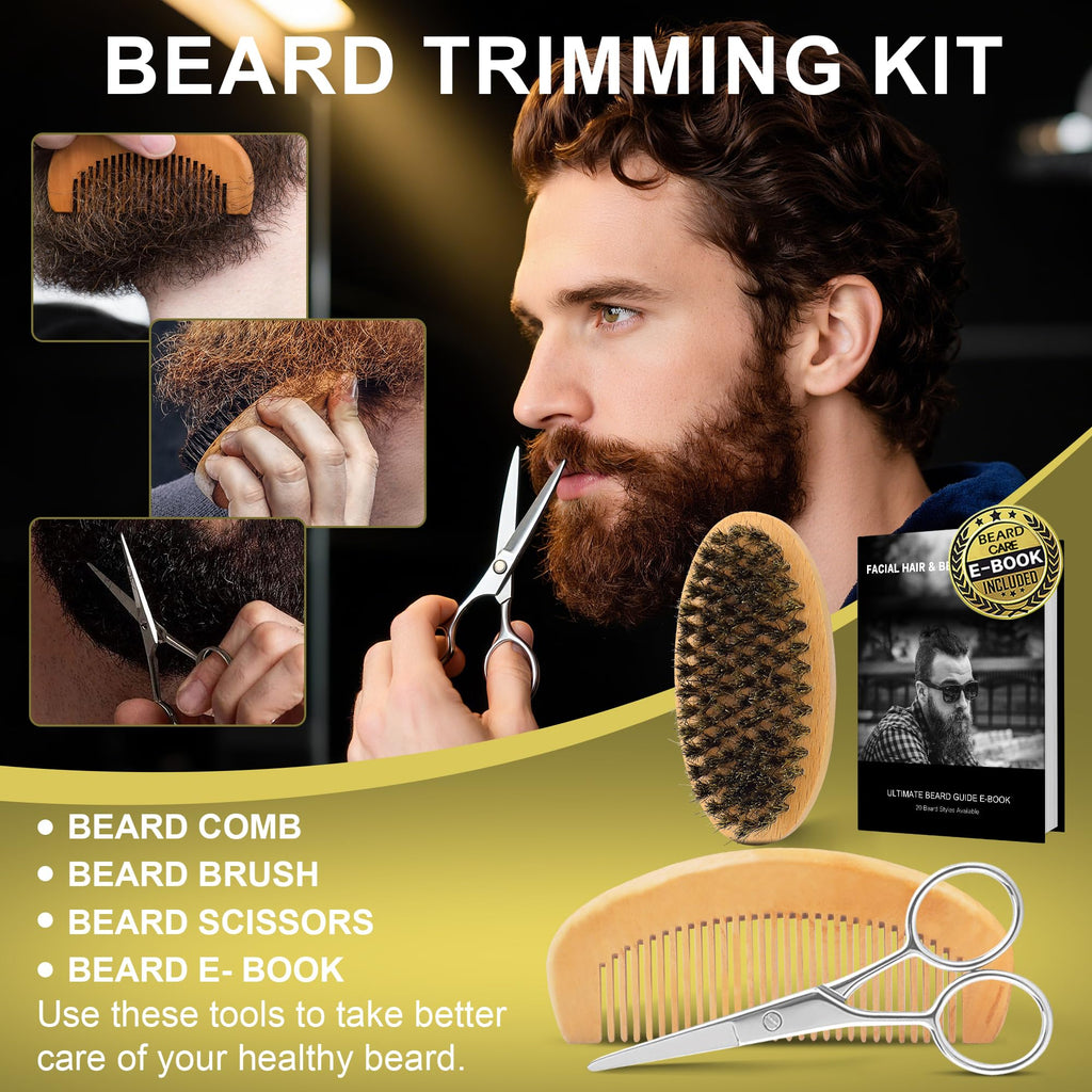 XIKEZAN Fathers Day Gifts for Dad Husband,Beard Kit for Men Grooming & Care w/Beard Conditioner, Wash,Oil,Balm,Birthday Valentines Easter Gifts for Mens Him Boyfriend Christmas Stocking Stuffers