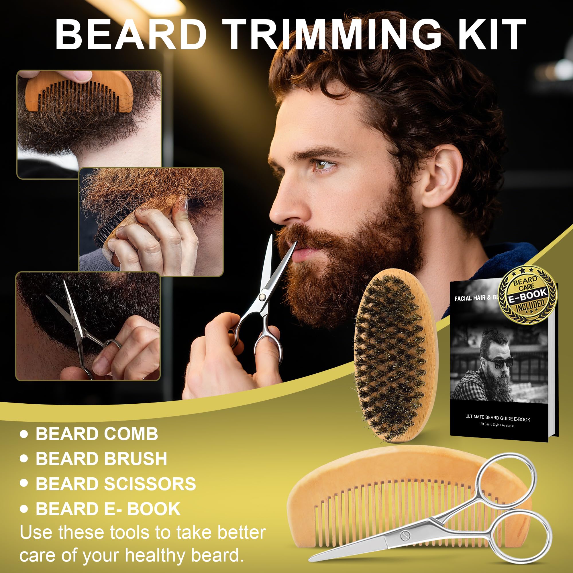 XIKEZAN Fathers Day Gifts for Dad Husband,Beard Kit for Men Grooming & Care w/Beard Conditioner, Wash,Oil,Balm,Birthday Valentines Easter Gifts for Mens Him Boyfriend Christmas Stocking Stuffers