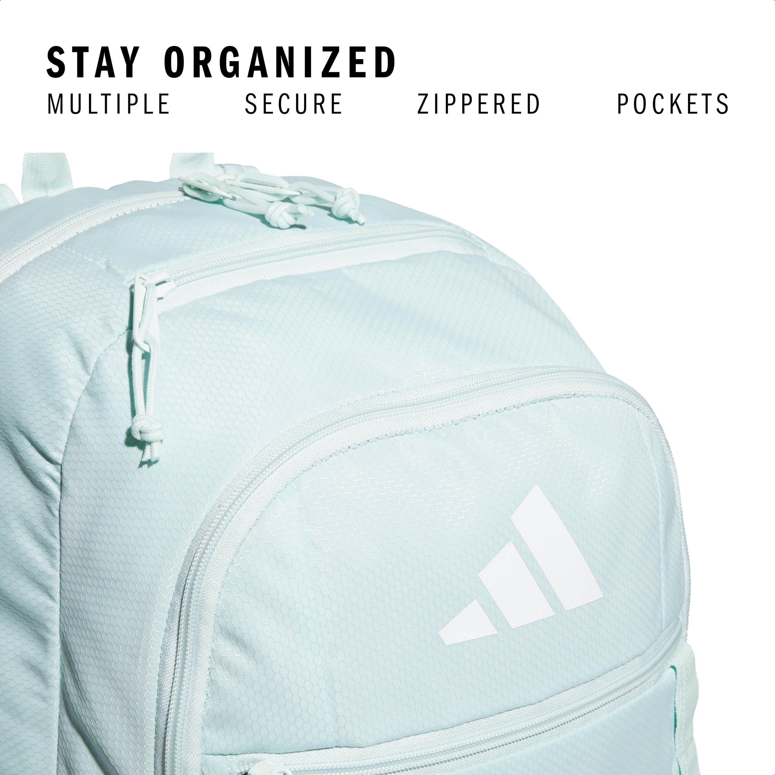 adidas Excel 7 School Backpack for Laptop, Gym and Travel, 34L, Twill White/Black/7.5, OSFA
