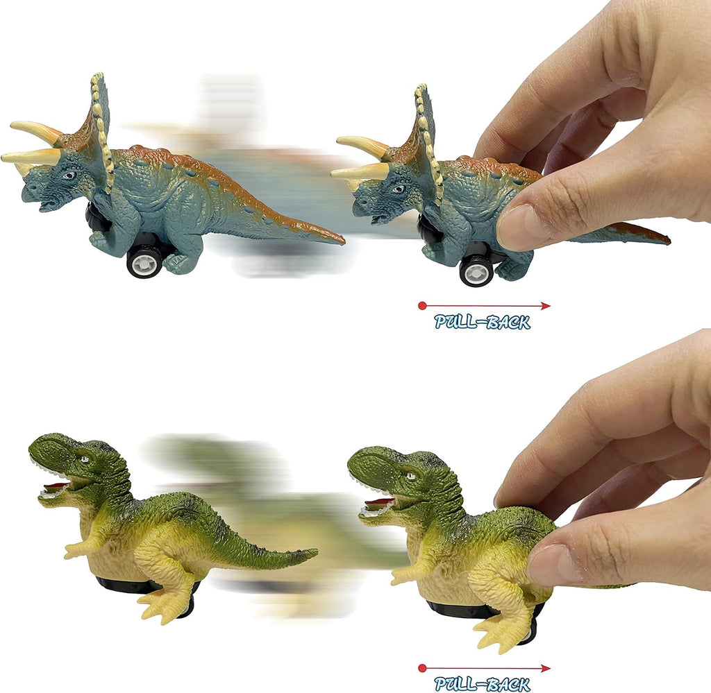 4 Pack Jumbo Dinosour Eggs with Dinosaur Pull Back Cars Dinos Vehicles Toys Inside for Kids Boys Girls Easter Basket Stuffers Party Favors Easter Egg Hunt
