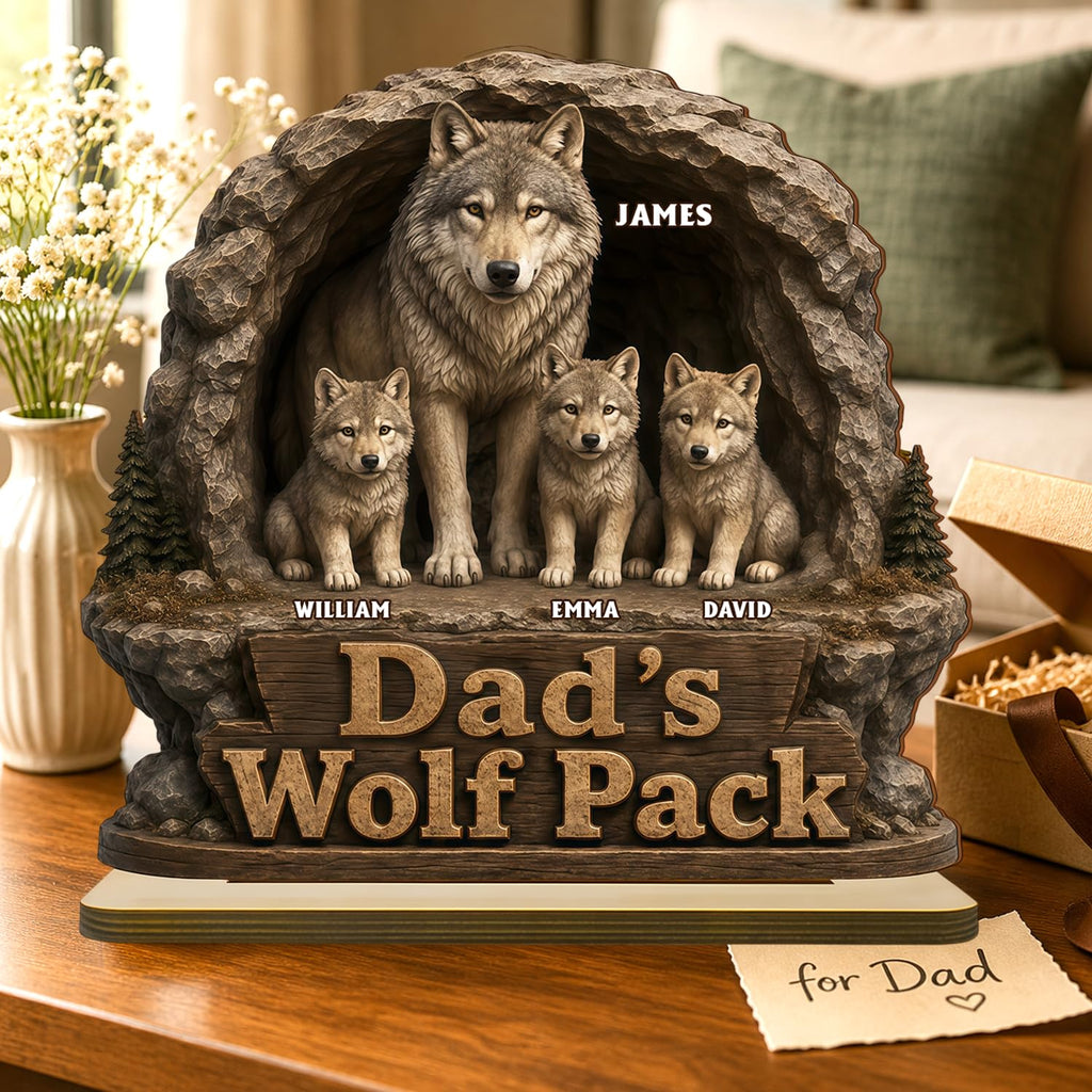 Personalized Fist Bump Dad and Kids Name Wooden Plaque, Custom Fathers Day Plaque for Dad Grandpa, Customized Sign Decorations for Daddy, Grandpa, Heartfelt Father's Day Birthday Gifts for Husband