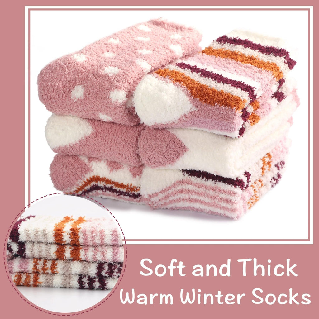 Plush Fuzzy Socks for Women Fluffy Cozy Slipper Socks Fall Thanksgiving Birthday Gifts for Her