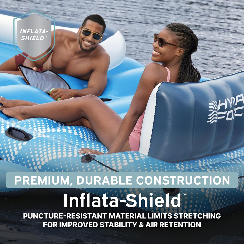 Bestway CoolerZ Tropical Breeze Party Island, Large 6 Person Adult Inflatable Lounger Lake Float