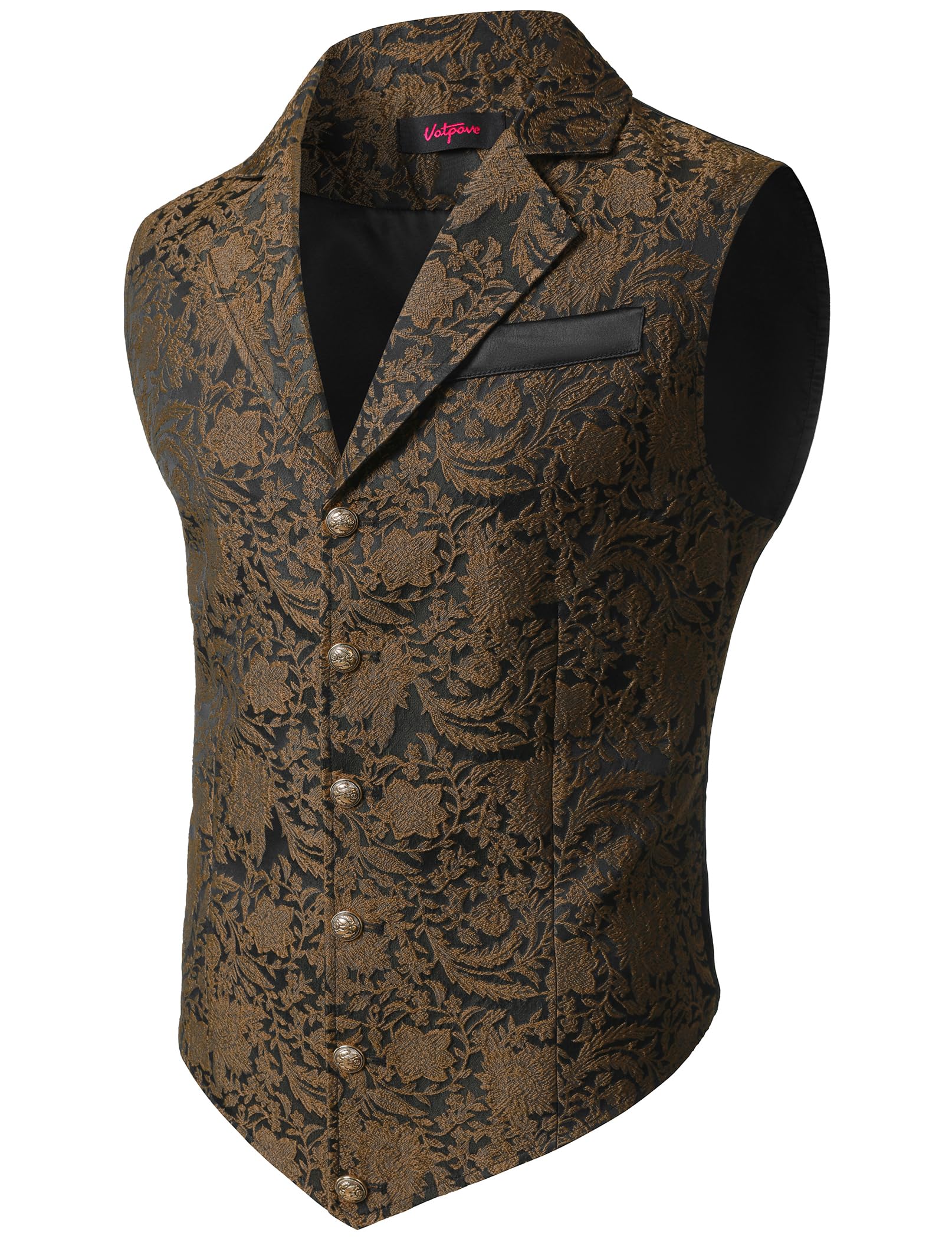 VATPAVE Mens Victorian Suit Vest Steampunk Gothic Waistcoat