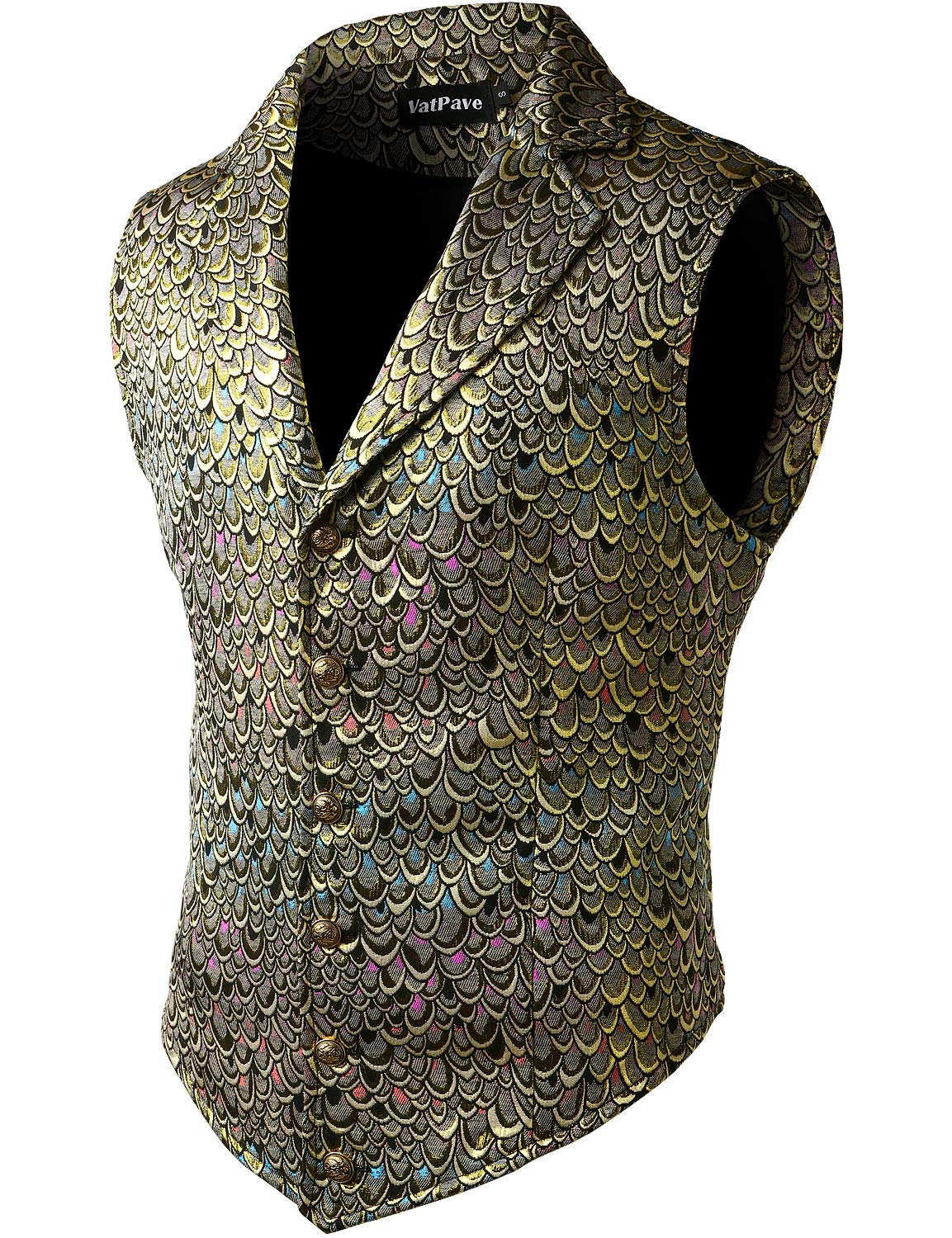 VATPAVE Mens Victorian Suit Vest Steampunk Gothic Waistcoat