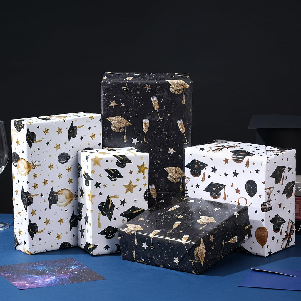 Christmas Wrapping Paper Folded for Kids Boys Girls Man Women Gift's. Papercraft Snowmen, Candy Canes, Tree, Socks, Snowflakes, Happy New Year Bulk of 12 Sheets 20"x 29" Folded