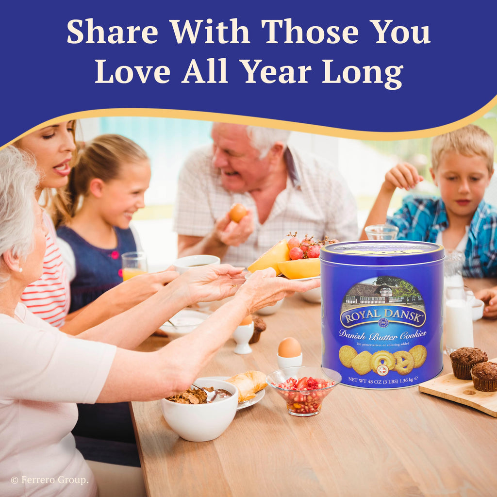 Royal Dansk Danish Butter Cookies, Premium Assorted Cookies in Gift Tin, Great for Sharing and Gifting, 12 oz