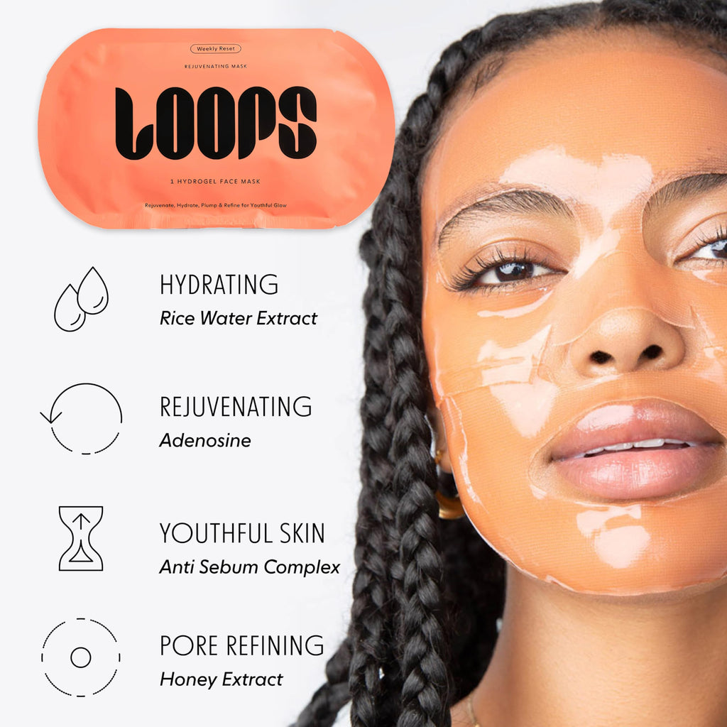 LOOPS DOUBLE TAKE - Glow Korean Hydrogel Face Masks - Calms and Soothes Skin - Refine Pores and Smooth for a Flawless Face - Hydrating Skin Mask Face Mask Leaves You Refreshed and Loumonus 5pc