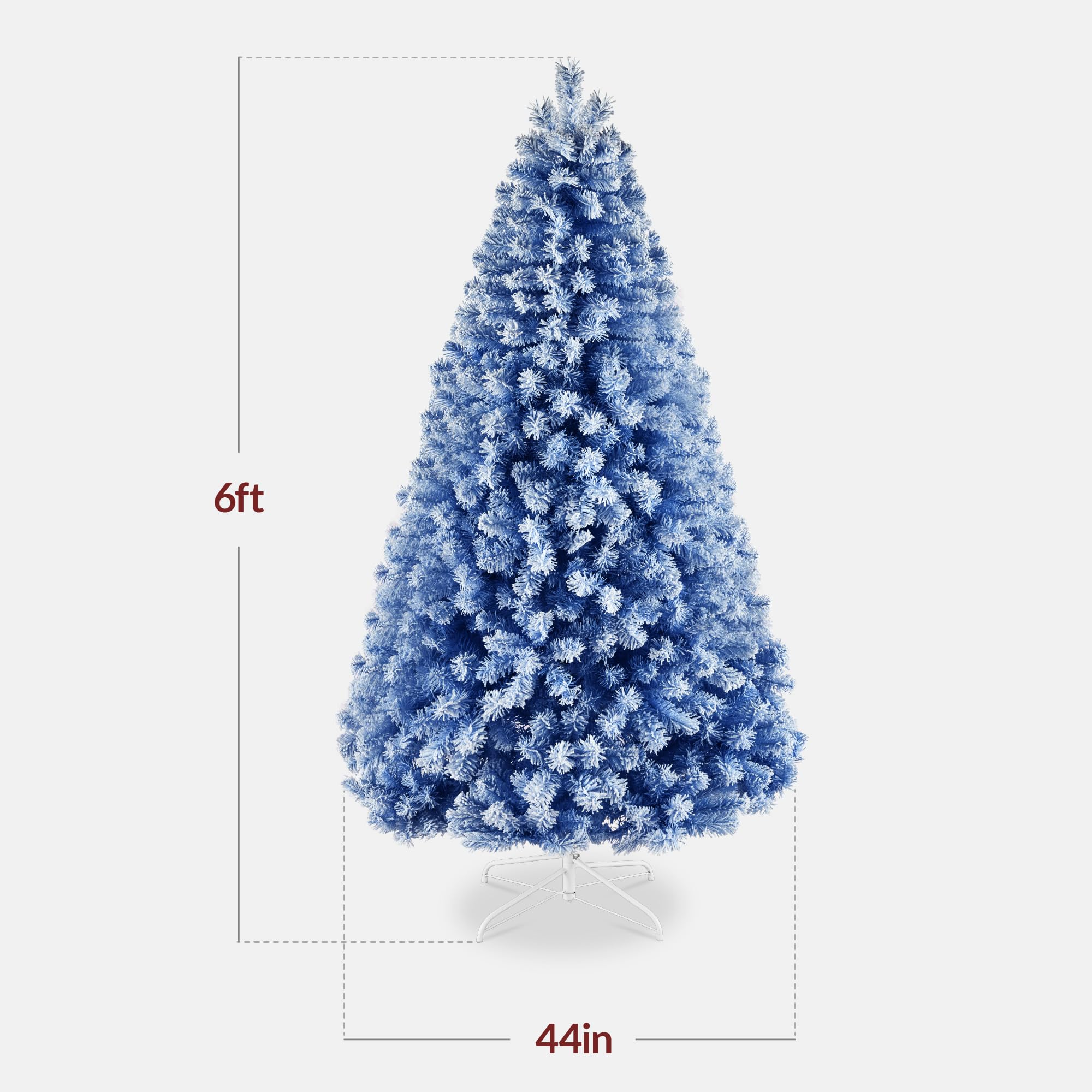 Best Choice Products Artificial Flocked Christmas Tree, 6ft Premium Unlit Pine Holiday Décor w/Full Branches, Metal Stand - Green