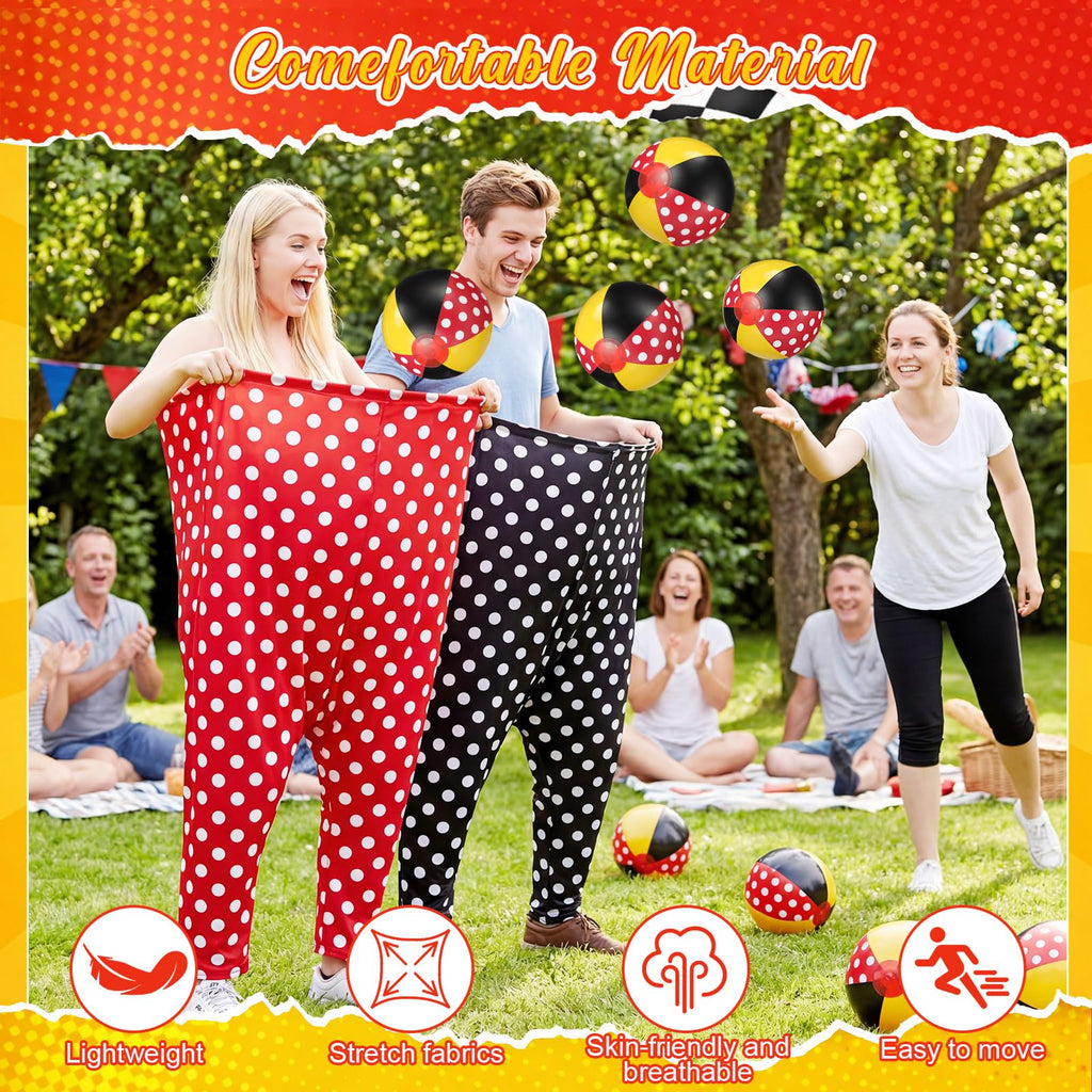 14 Pcs Granny Pants Yard Game Sets with 2 Oversized Gaint Pants & 10 Bouncy Balls & 2 Air Pump Hilarious Outdoor Tossing Game for Adult Family Gathering Backyard Party