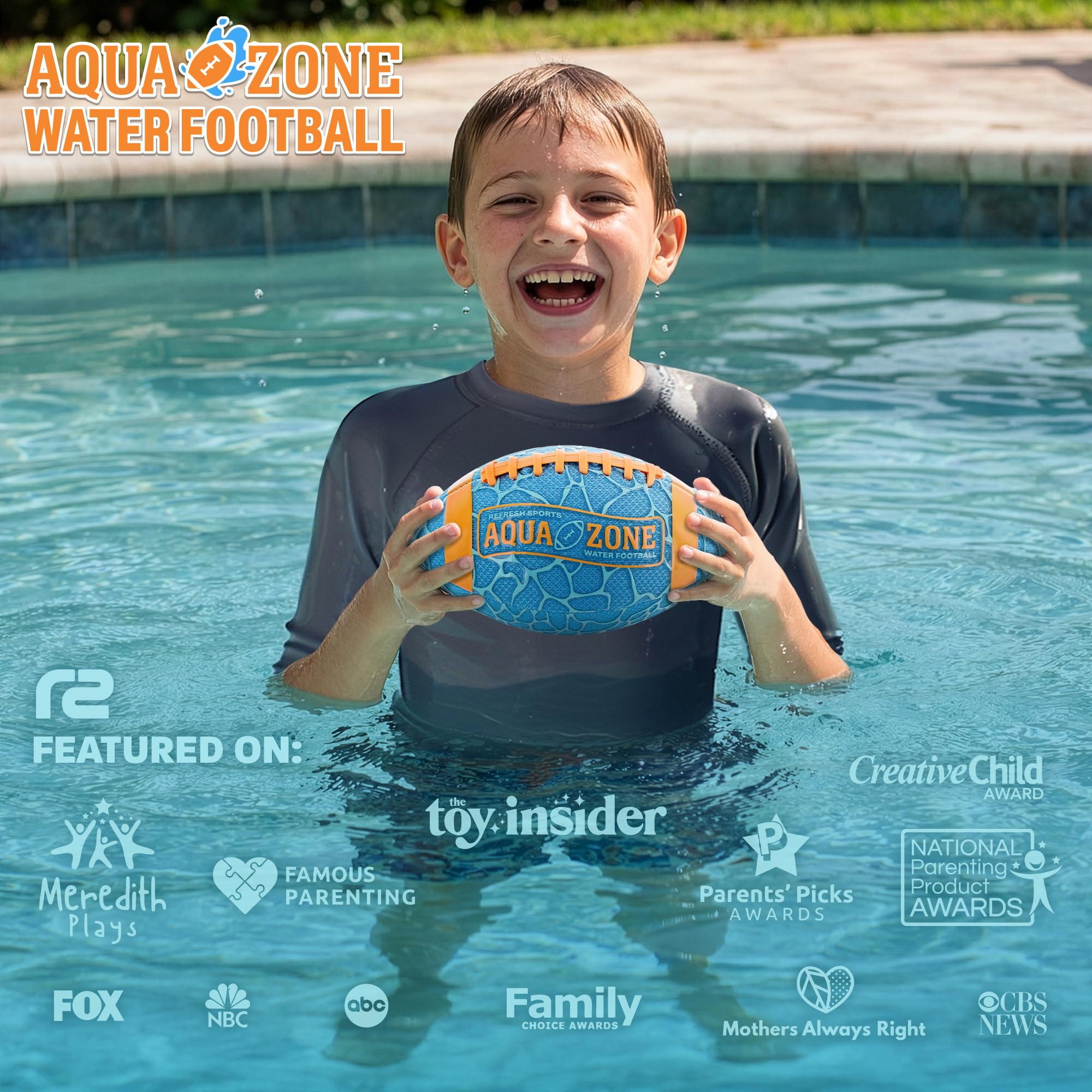 Water Football for Pool & Beach - Best Pool Toys for Kids All Ages - Easy Grip & Soft to Catch Footballs - Fun Outdoor Sports Beach Toys - Pool Gifts for Kids 5 6 7 8 9 10 11 12 + Year Old Boy & Girl