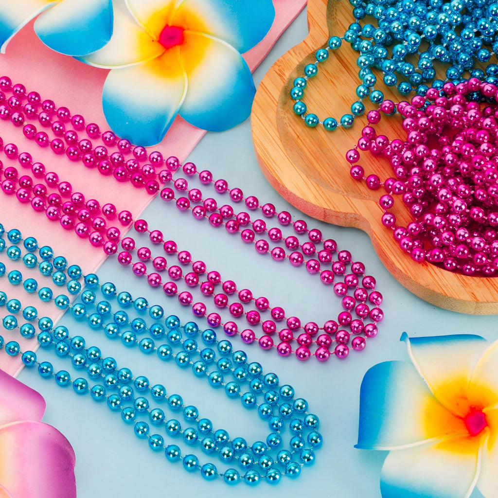 Huskein Mardi Gras Beads, 120 PCS Mardi Gras Accessories, 33 IN Green Bead Necklaces, St Patricks Day Parade Favors Bulk Party Beads Favors for Festival Carnival Decorations