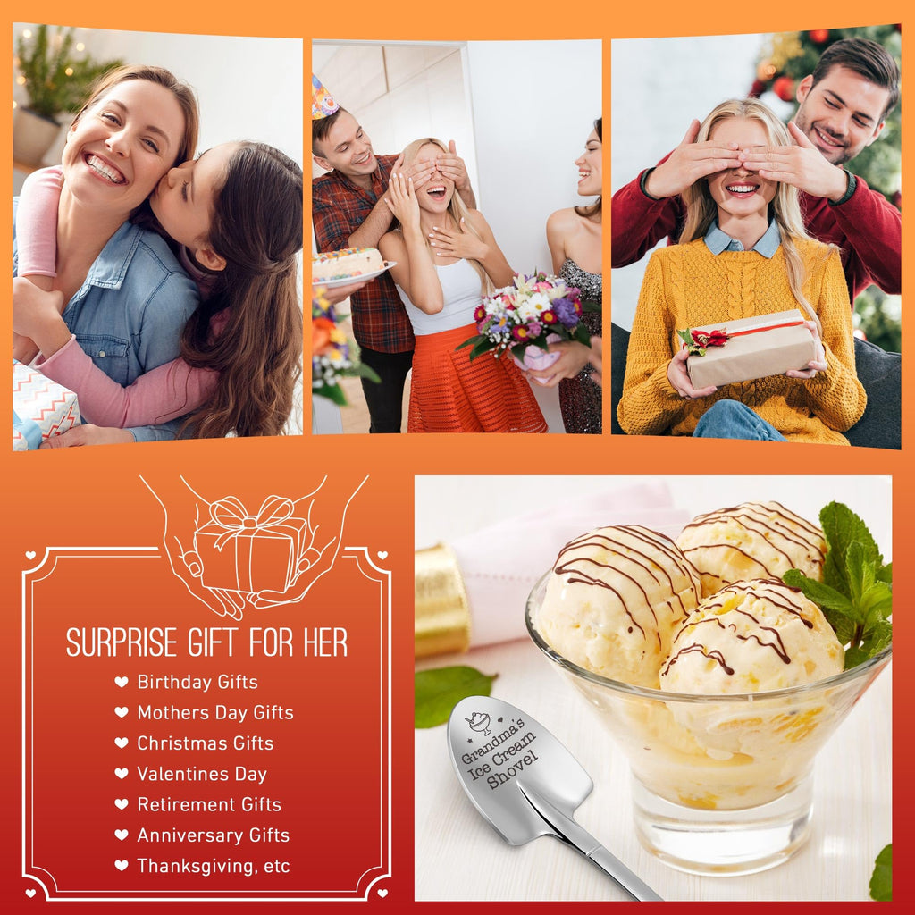 Funny Gifts for Mom Mothers Day - Mom Mother's Day Birthday Gifts from Daughter Son Kids Mom's Ice Cream Shovel Spoon Scoop Gift for Mother-in-law Mama Mommy Anniversary Present Ideas Kitchen Gadgets