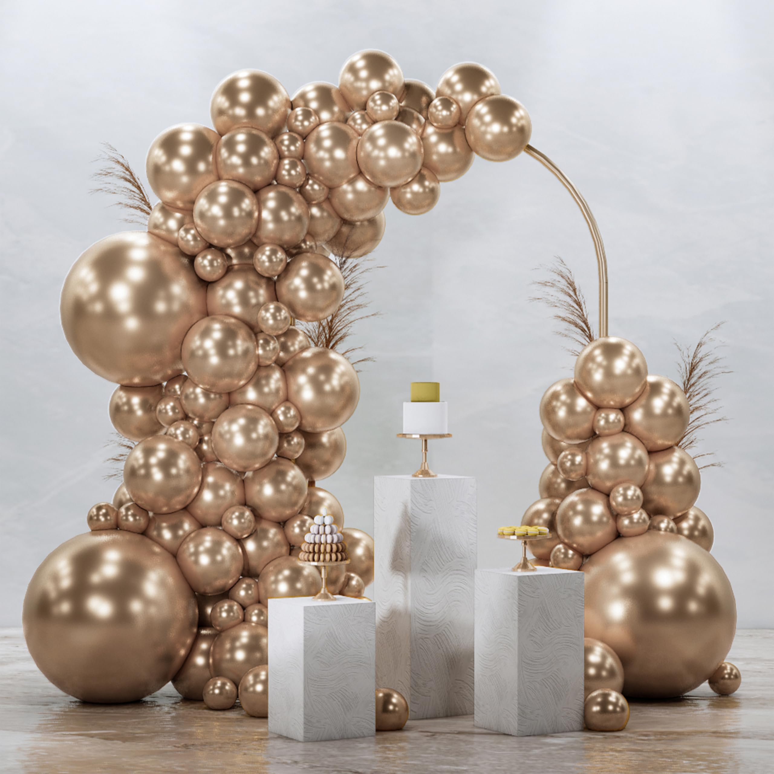 PartyWoo Gold Balloons 100pcs 12 Inch Gold Latex Helium Balloons for Birthday Wedding Anniversary Baby Shower Graduation Bachelorette Retirement Engagement Tea Casino Disco Party Decorations Gold-G101