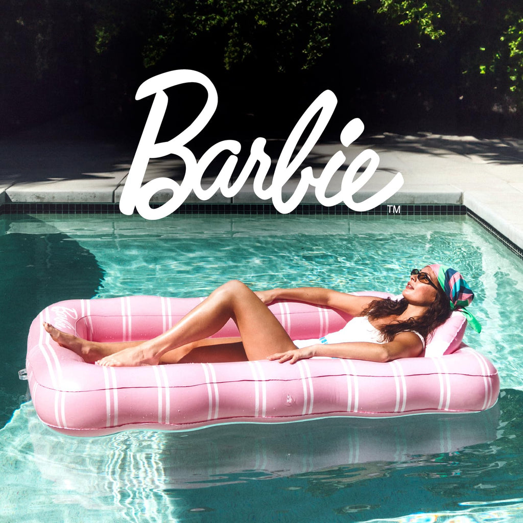 FUNBOY Tanning Pool Lounger Float, XL 72'' x 48'' Pool Float with Custom Pillow and Large Cup Holder, Perfect for Pool or Backyard.
