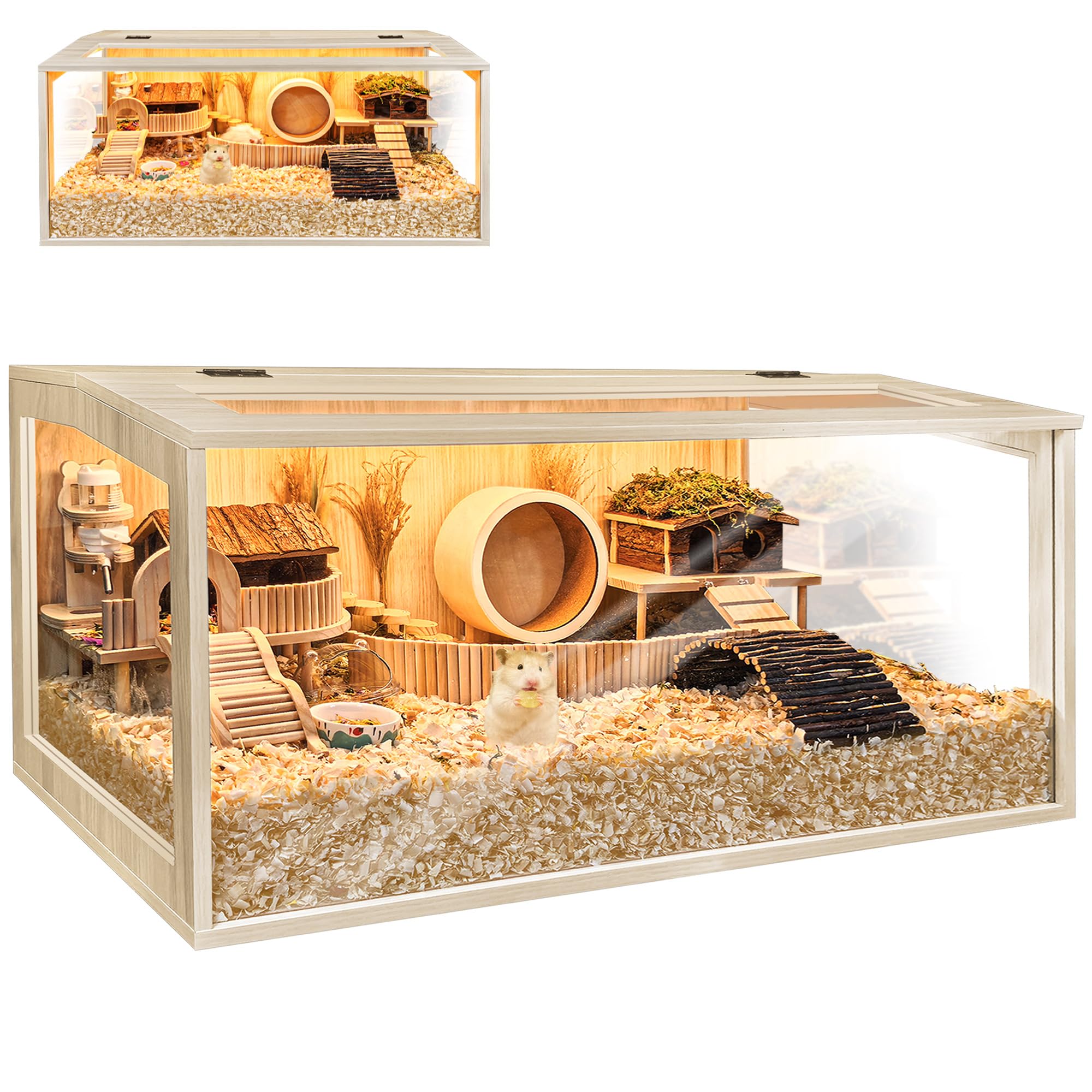 Hamster Cage Chewproof, Large Hamster Cages and Habitats, Openable Top with Acrylic Sheets, Solid Built