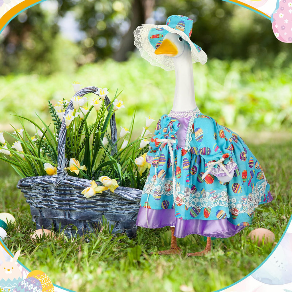 Suzile Fall Maple Porch Goose Outfit Autumn Goose Clothes for 23 Inch Cement or Plastic Geese Costume for Yard Lawn Outdoor Garden Patio Concrete Duck Statue Dress Thanksgiving Party Holiday Decor