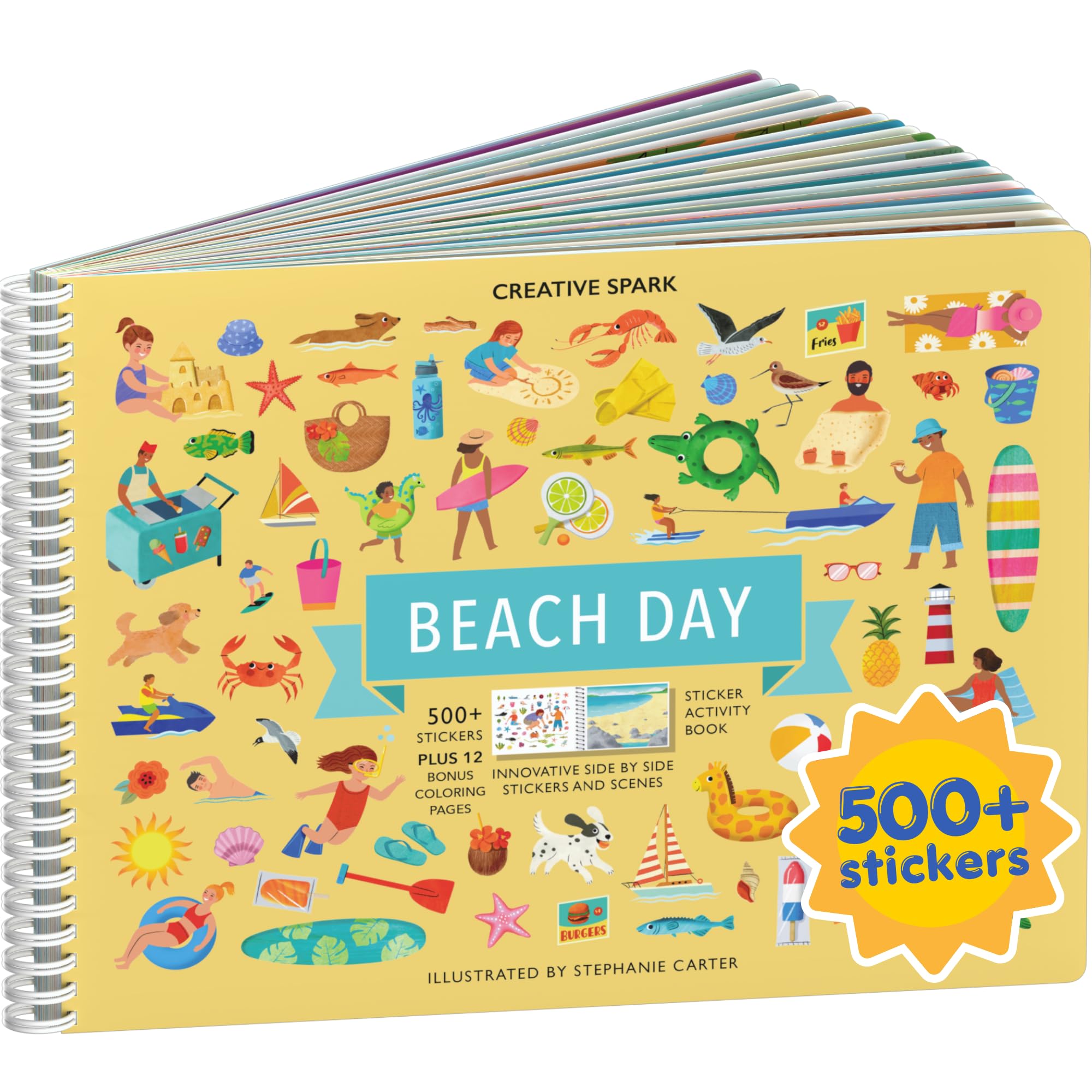 Halloween 500+ Kids Sticker Book by Cupkin Fun Toddler Holiday Activity Coloring and Sticker Book, Road Trip Essentials, 12 Coloring Pages 12 Side by Side Scenes for Ages 2–8 Years