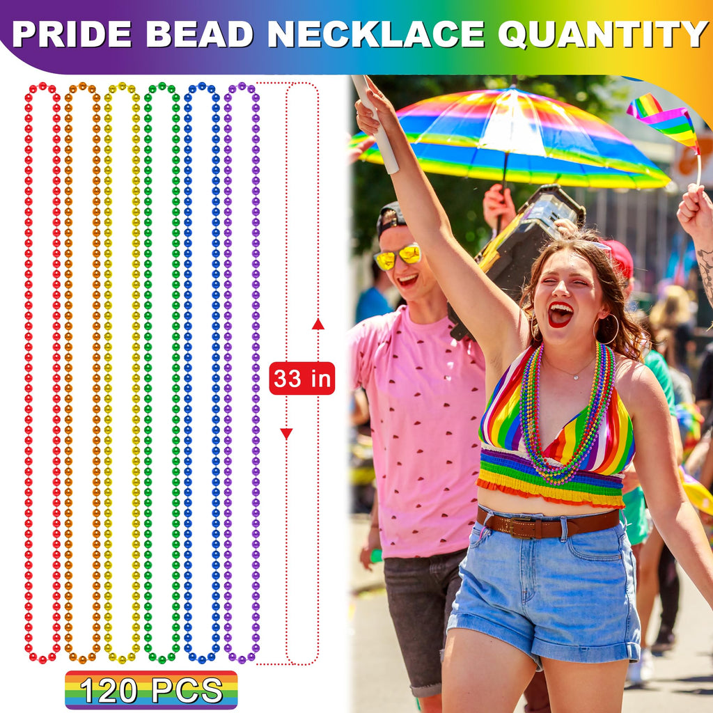 Huskein Mardi Gras Beads, 120 PCS Mardi Gras Accessories, 33 IN Green Bead Necklaces, St Patricks Day Parade Favors Bulk Party Beads Favors for Festival Carnival Decorations