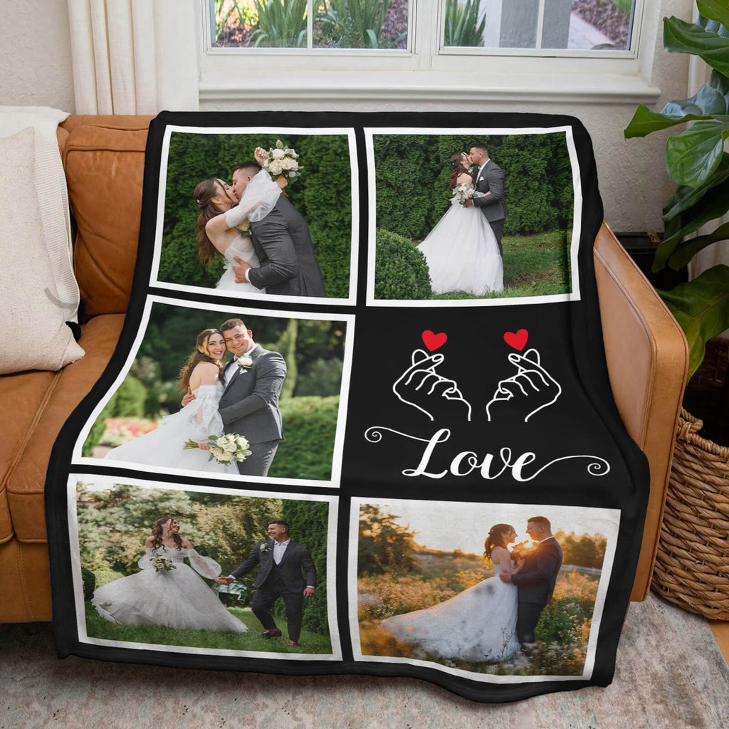 inkArts Custom Blanket Throws with Photos Text Personalized with Picture Customizable, Customize for Mom, Dad, Couple, Girlfriend, Boyfriend, Husband & Wife