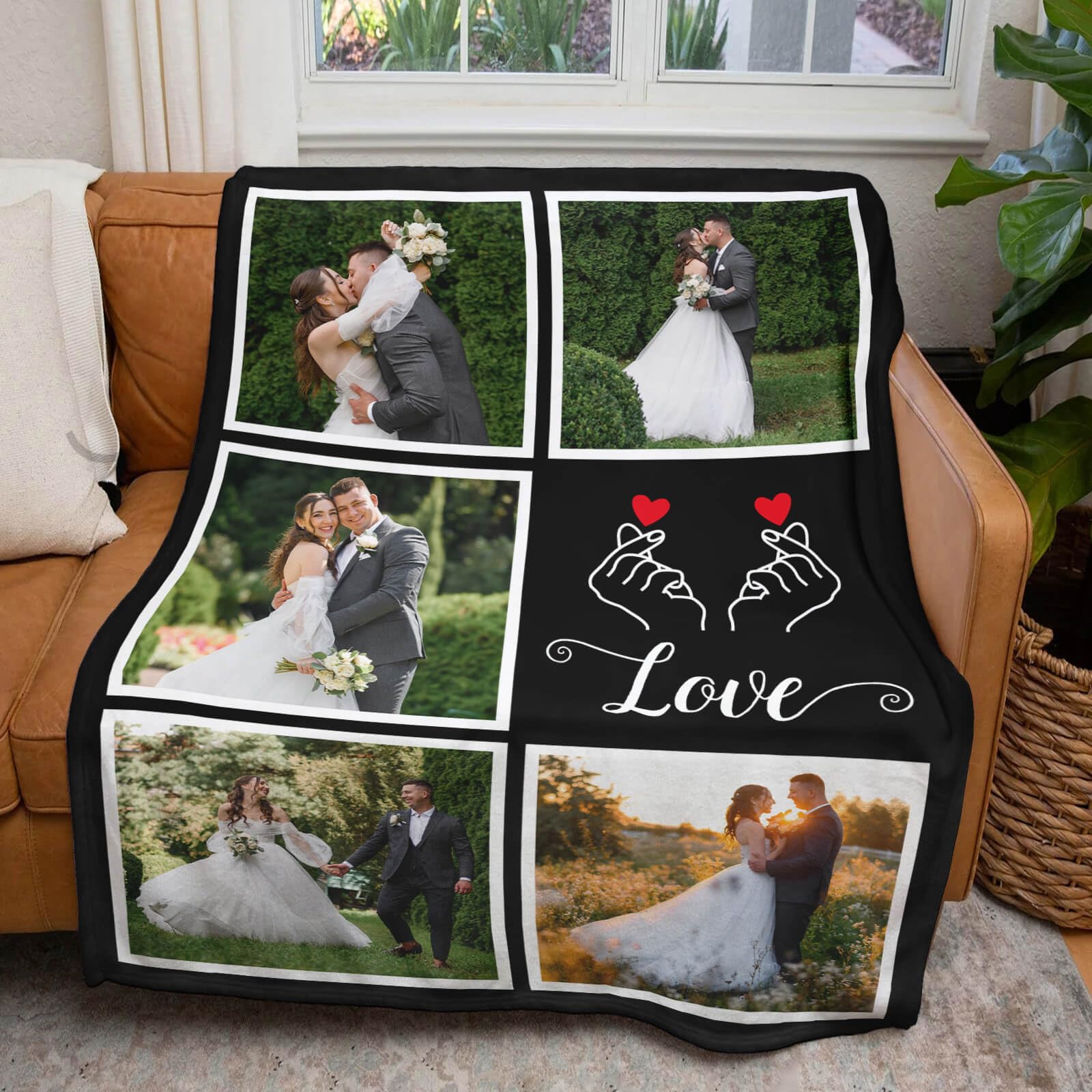 inkArts Custom Blanket Throws with Photos Text Personalized with Picture Customizable, Customize for Mom, Dad, Couple, Girlfriend, Boyfriend, Husband & Wife