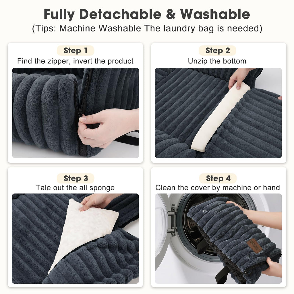 MIXJOY 6-in-1 Dog Car Seat for Small/Medium Dogs up to 25 lbs, Multi-Functional Dog Carrier for Car with Detachable Washable Cover, Pet Travel Bed with Clip-On Safety Leash, Beige