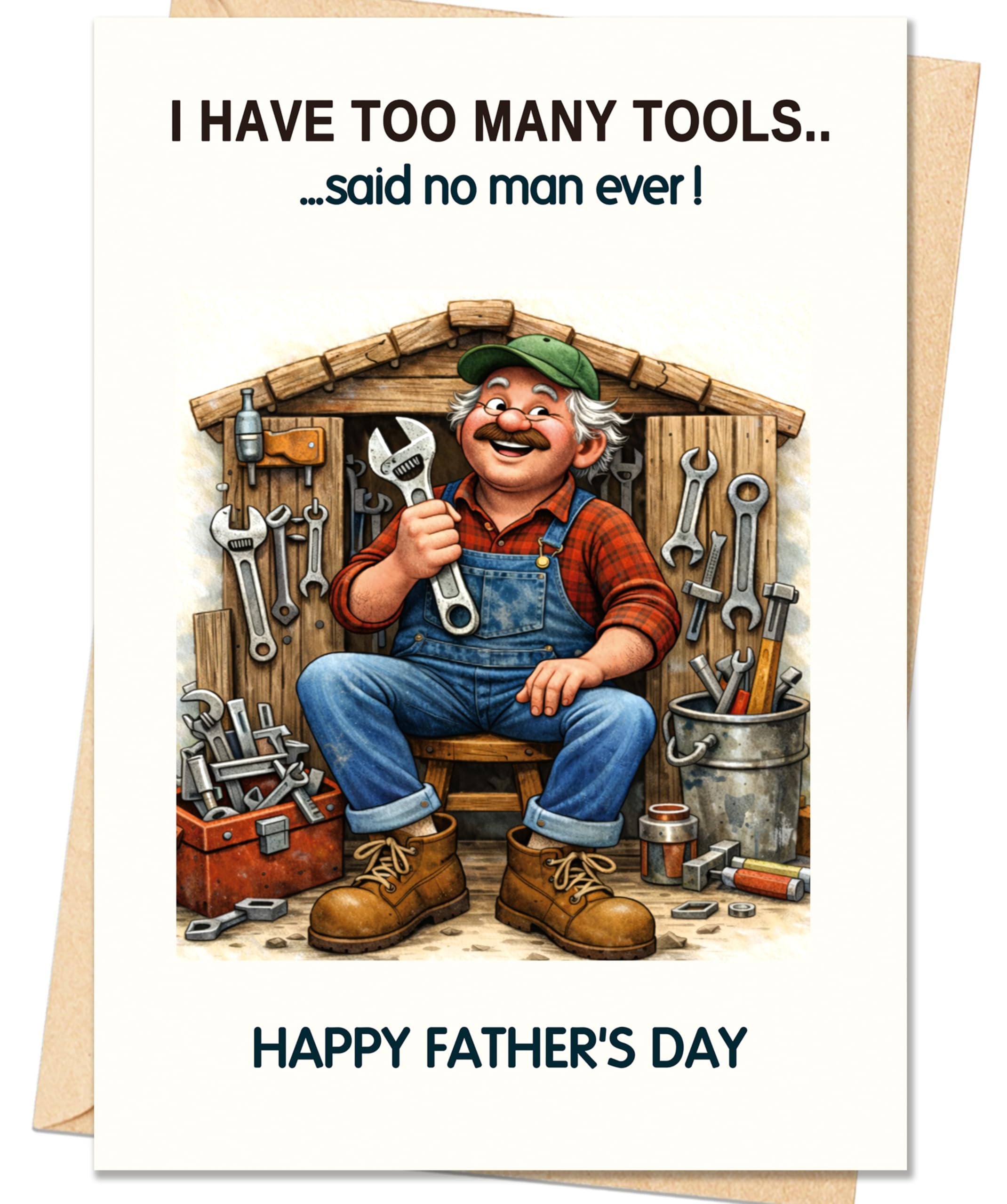 IDU Fathers Day Card, Funny Fathers Day Cards Gifts Decorations for Dad from Daughter, Happy Father's Day Cards Gifts Ideas with Envelope, Cute Humor Like Father Like Daughter Card