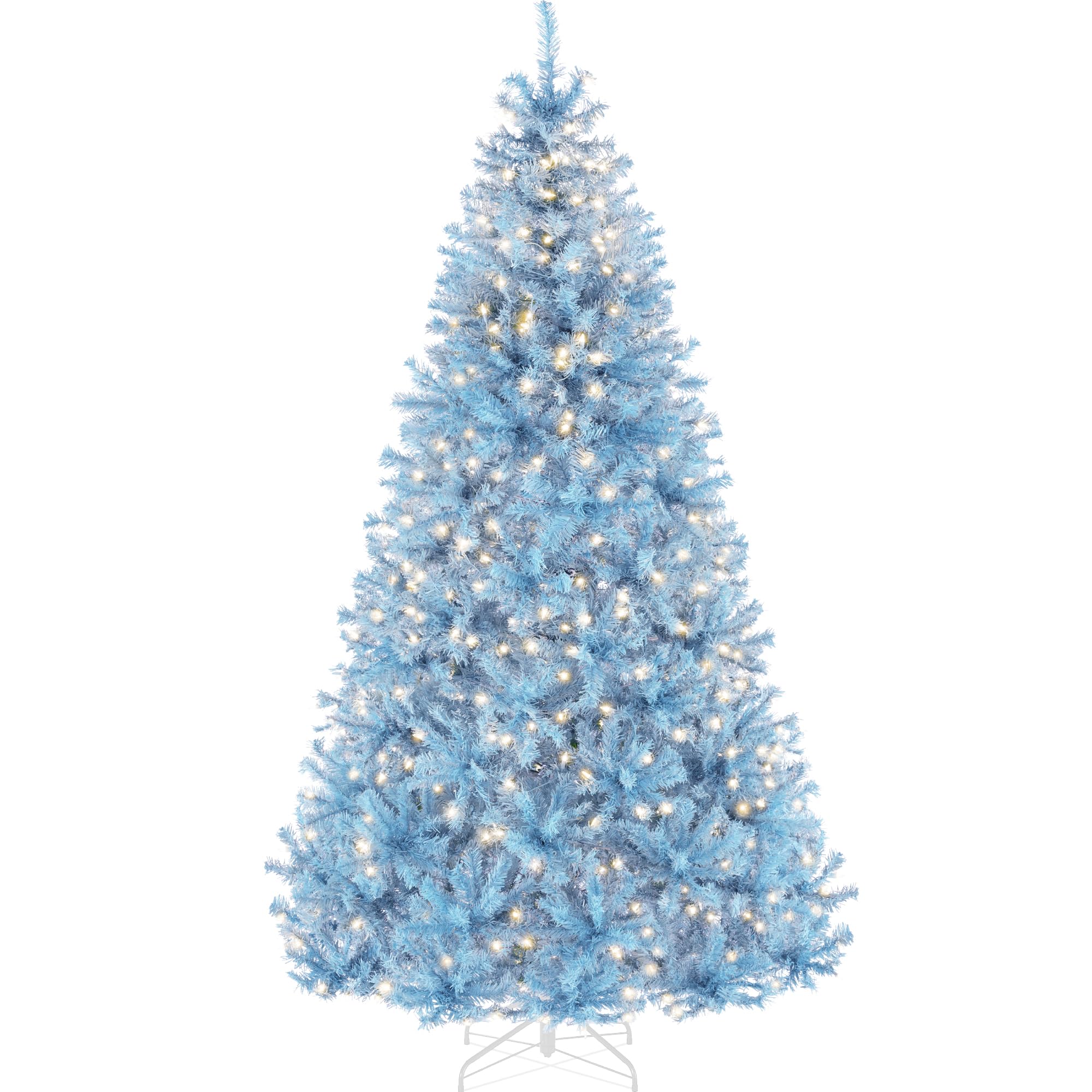 Best Choice Products White Christmas Tree 6ft Pre-Lit Artificial Pine Tree Premium Holiday Decoration w/Warm White Lights, Stand, Easy Assembly