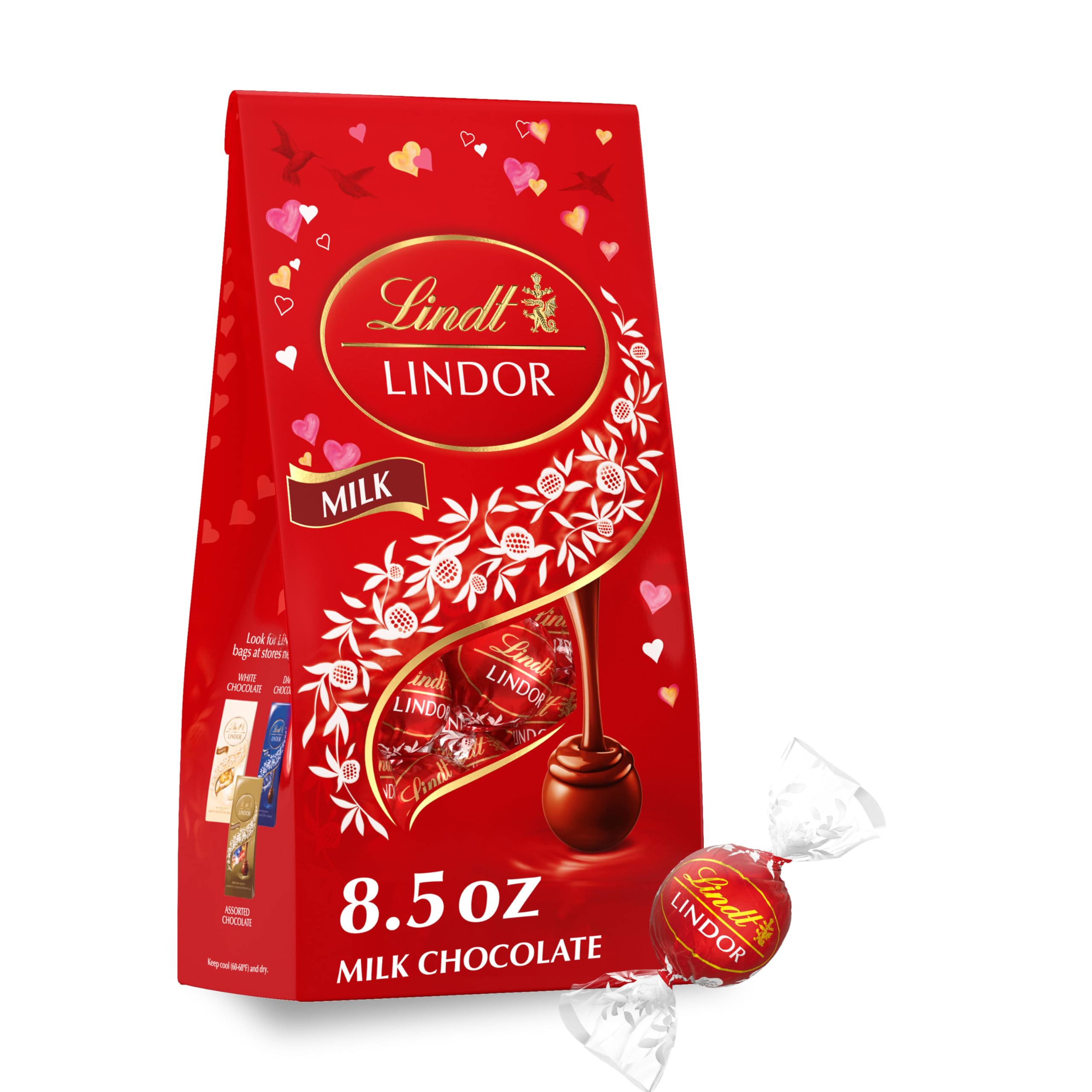 Lindt LINDOR Holiday Snickerdoodle White Chocolate Candy Truffles with Smooth, Melting Truffle Center, 8.5 oz. Bag