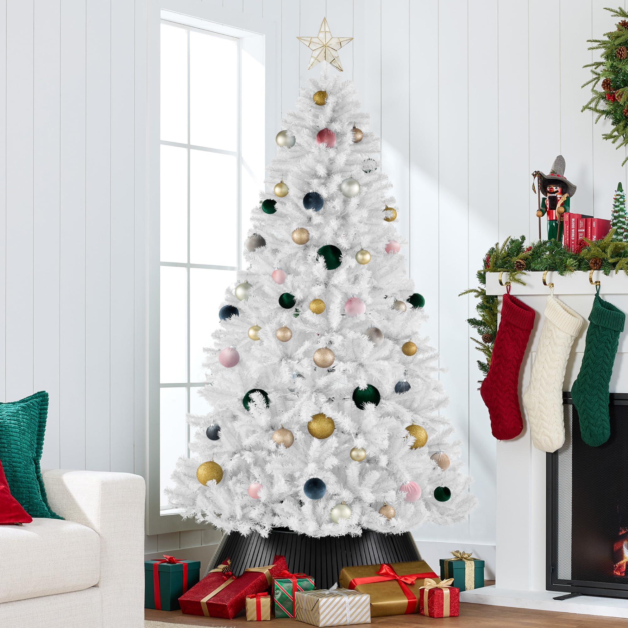 Best Choice Products Artificial Christmas Tree, 7.5ft Premium Unlit Realistic Spruce Holiday Décor w/Dense Branches, Easy Assembly, Metal Base