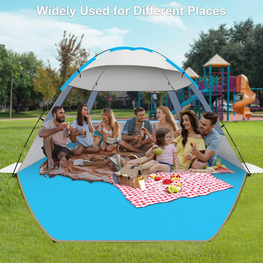 Gorich Beach Tent Sun Shelter for 3/4/6/8/10 Person with UPF 50＋ UV Protection, Lightweight & Easy Setup Beach Shade Canopy, Portable Beach Shade Tent Beach Cabana