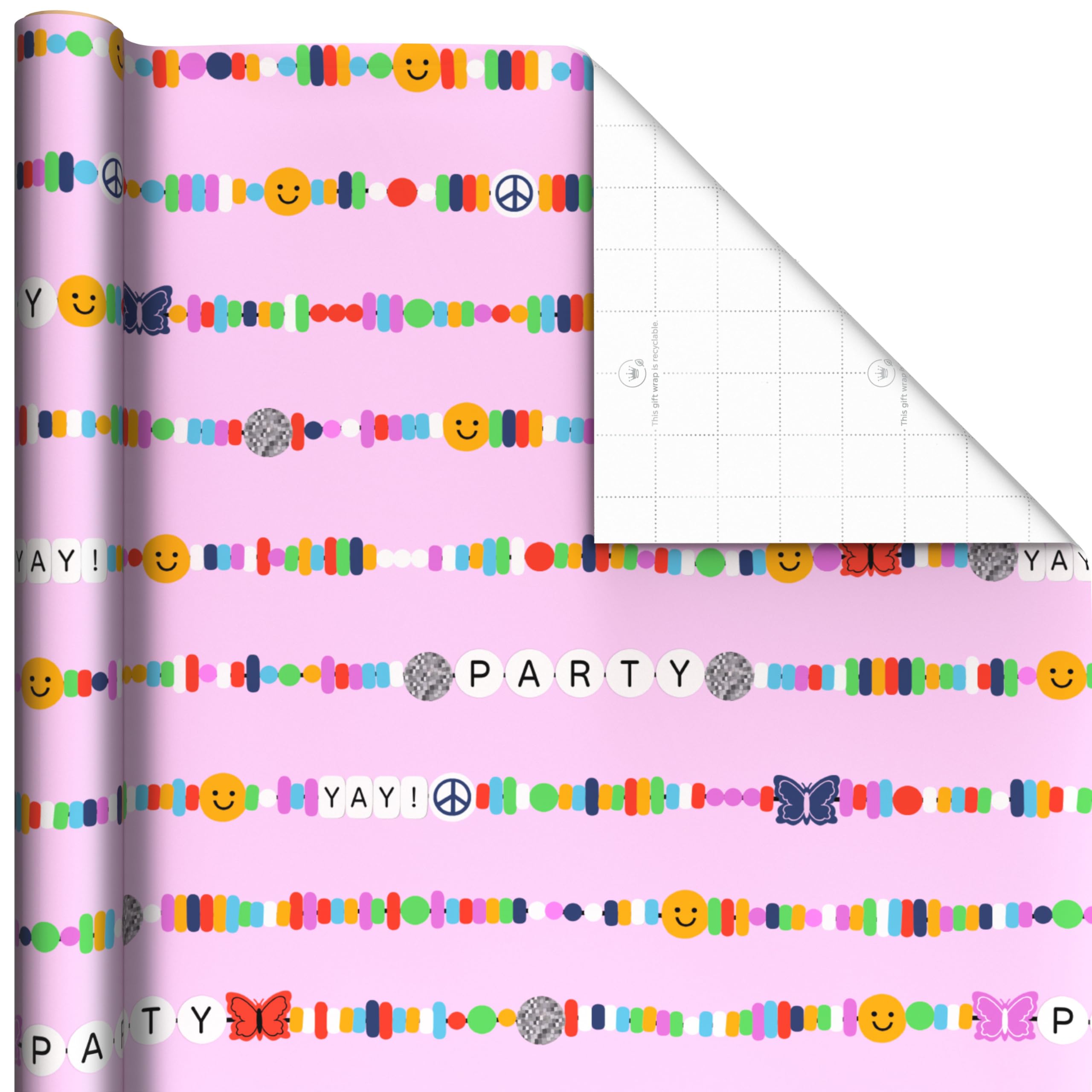 Hallmark Reversible Spring Wrapping Paper (3 Rolls: 75 Sq. Ft. Ttl) Floral, Lemons, Bright Abstract for Easter, Birthdays, Mother's Day, Bridal Showers, Baby Showers