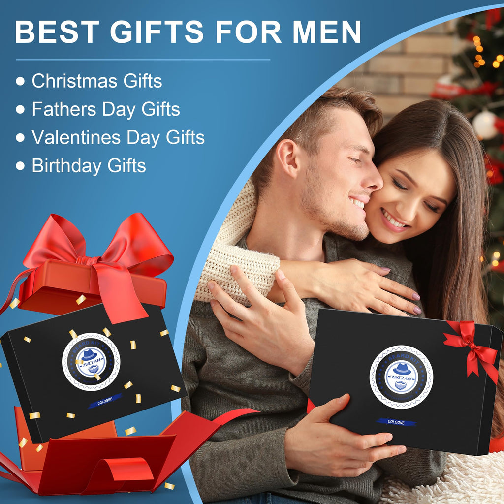 XIKEZAN Fathers Day Gifts for Dad Husband,Beard Kit for Men Grooming & Care w/Beard Conditioner, Wash,Oil,Balm,Birthday Valentines Easter Gifts for Mens Him Boyfriend Christmas Stocking Stuffers