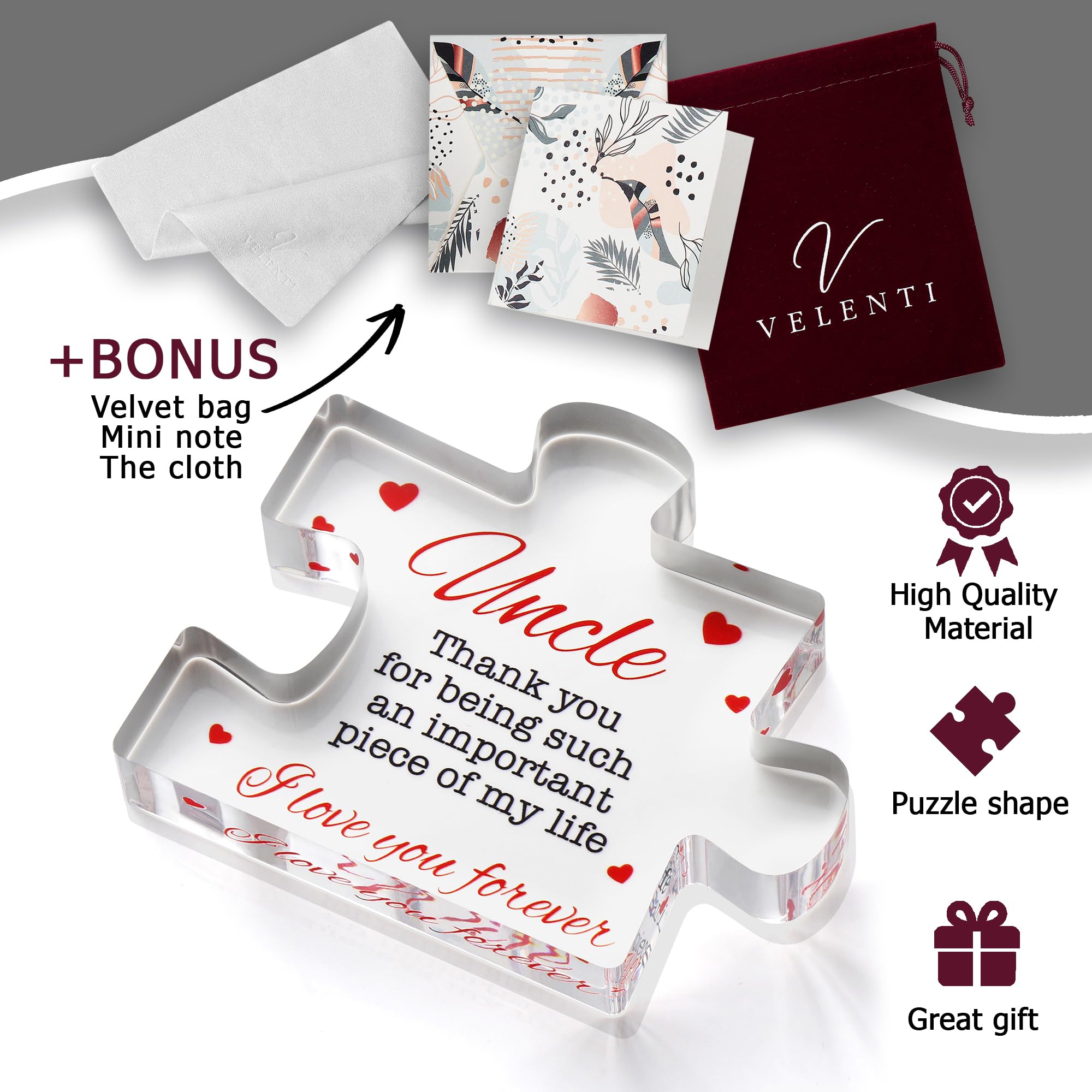 Engraved Acrylic Block Puzzle - Sentimental Gift for Her - Valentine's Day & Fiance Birthday Gift