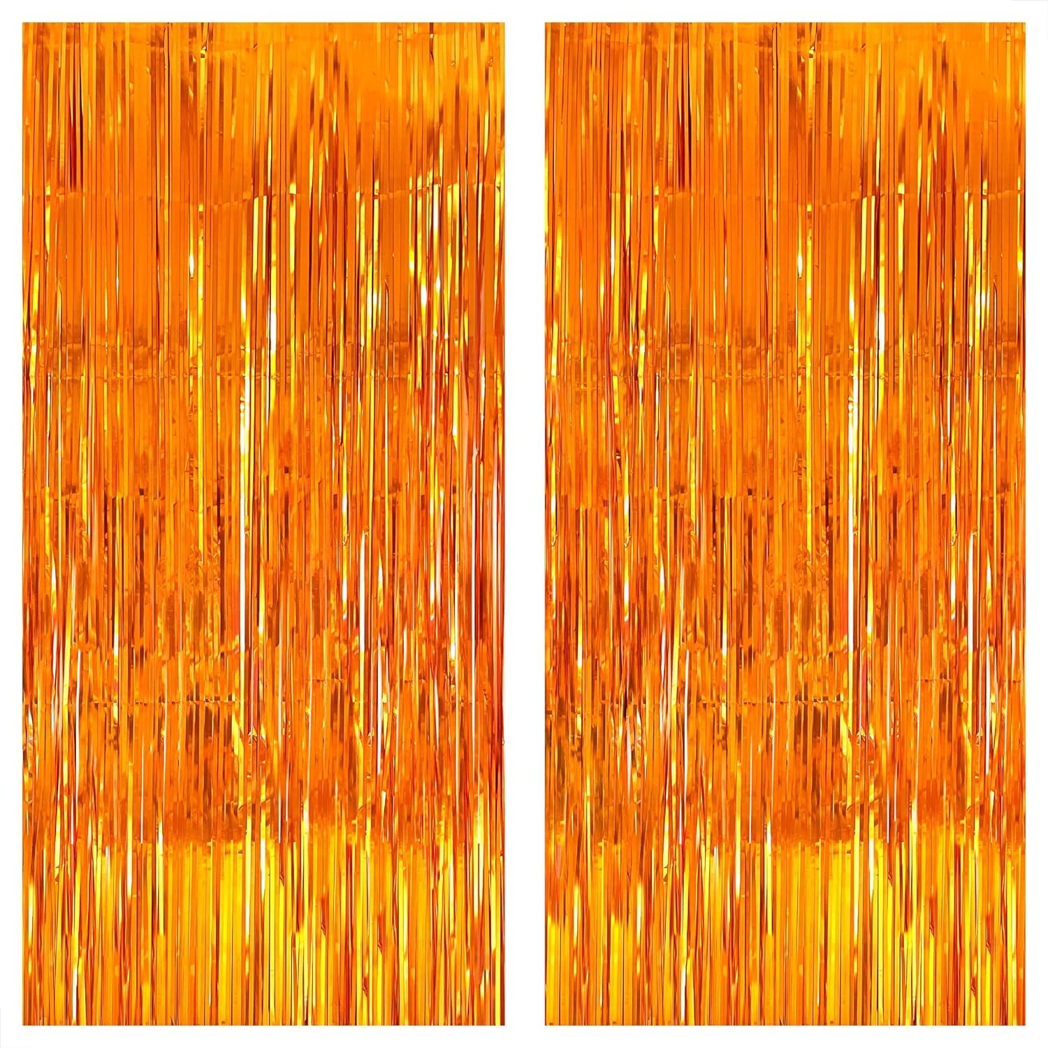 KatchOn, XtraLarge Gold Streamers Backdrop - 3.2x8 Feet, 2 Pcs | Gold Fringe Backdrop Curtain for Ramadan Decorations for Home, Casino, 50th Birthday Decoration | Graduation Decorations 2026