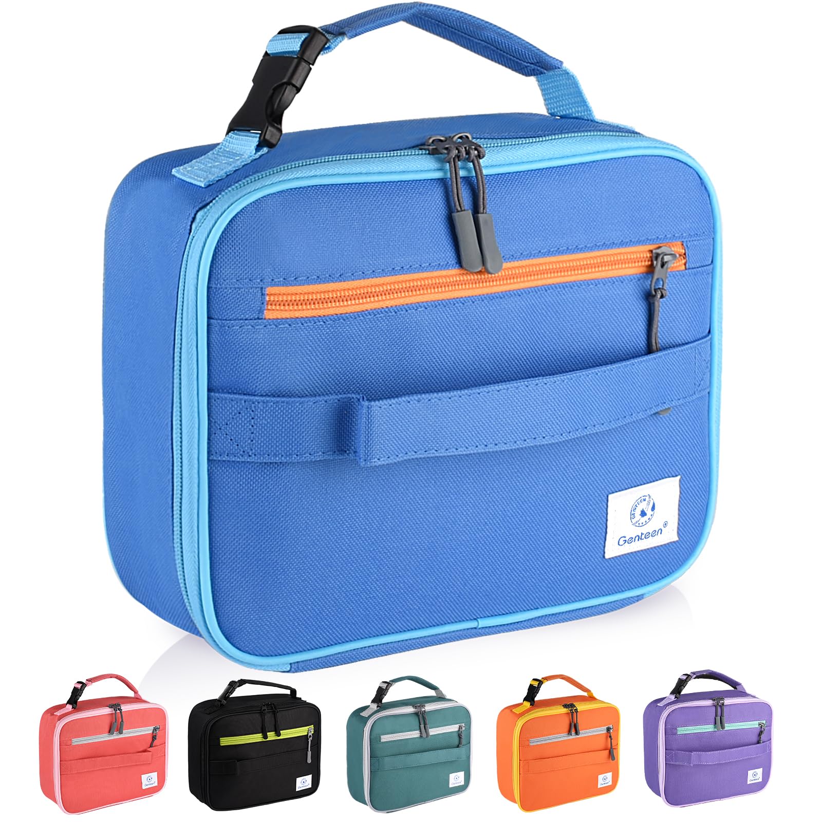 Genteen Lunch Box Kids, Insulated Lunch Bag Kids Boys Girls Back to School, Soft Lunch Box for Men Reusable Lunchbox for Office,Outdoor,School (Black)