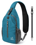 WATERFLY Crossbody Sling Backpack Sling Bag Travel Hiking Chest Bag Daypack (Black)