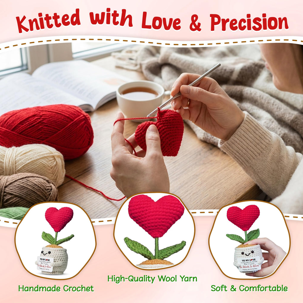 OASSIE Anniversary Couple Gifts for Women Men - Positive Penguin Couple Crochet with Card - Mothers Day Birthday Anniversary Wedding Gifts for Wife Husband Him Her Couples Boyfriend Girlfriend
