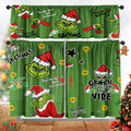 Christmas Kitchen Curtain Valances Winter Holiday Festive Small Window Decoration, Red and Green Farmhouse Xmas Design, 52x18inchx1, 26x36inchx2, 3 Panel, Rod Pocket