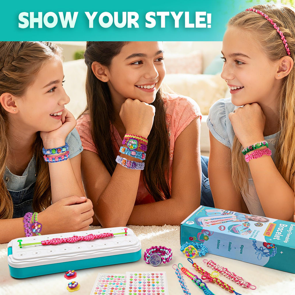 DDAI Arts and Crafts for Kids Age 8-12 Friendship Bracelet Making Kit for Girls - Best Birthday Gifts Ideas for Girl 7 9 10 11 Year Old - Popular Bracelets String Maker Toys Set