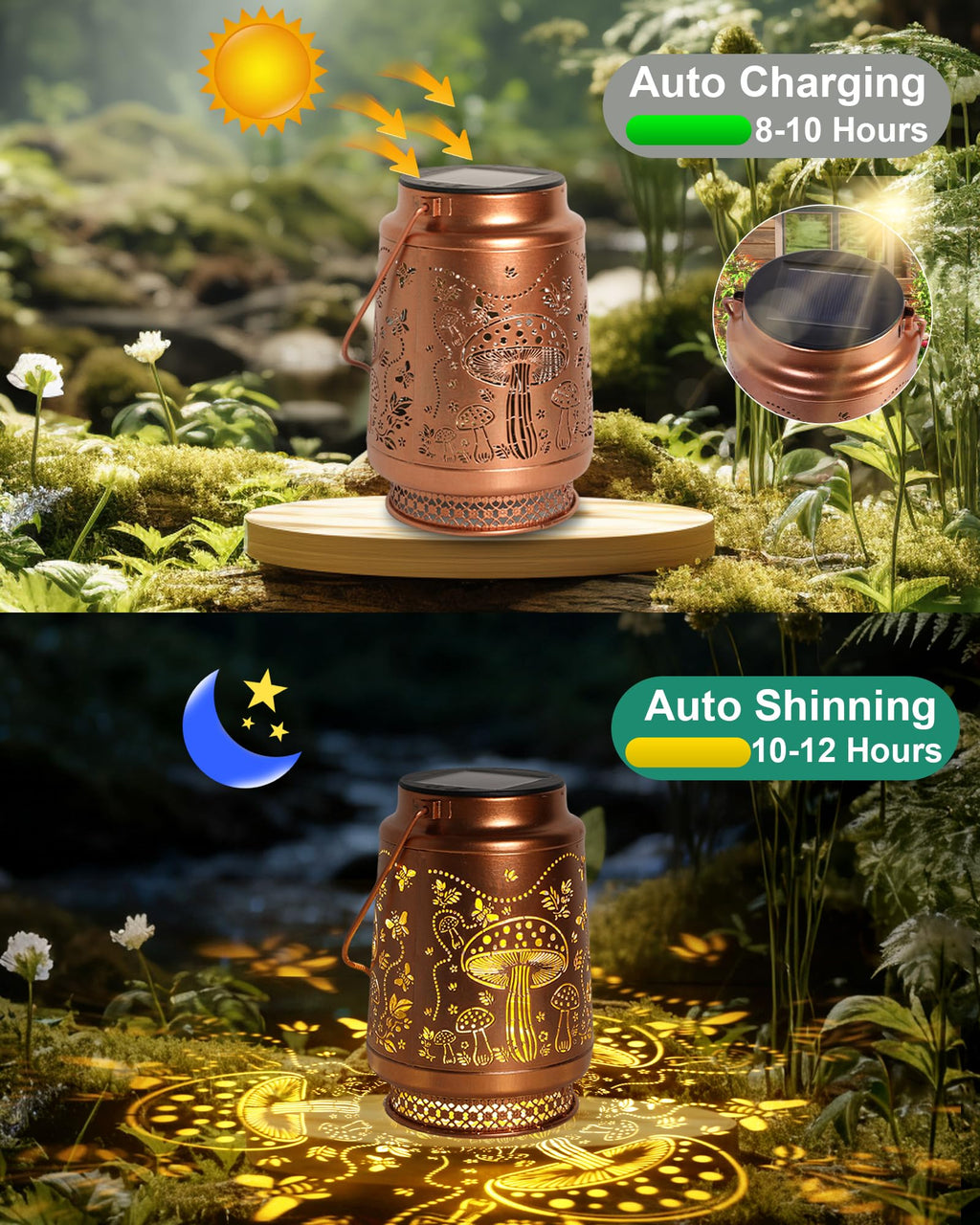 Solar Lanterns Outdoor Waterproof Hummingbird Elegant Garden Decor Birthday Gifts for Women Mom Grandma Sister Metal Hanging Solar Lights Outside Gardening Decorations for Backyard, Patio, Lawn, Porch
