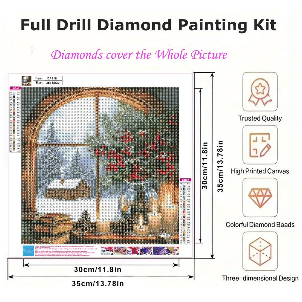 DIYDECORFUN Thanksgiving Turkey Diamond Painting Kits for Adults, 5D Fall Diamond Art Kits for Beginners, Full Round Drill Diamond Dot Painting Gem Art Kits,Home Wall Decor 13.8x13.8 Inch