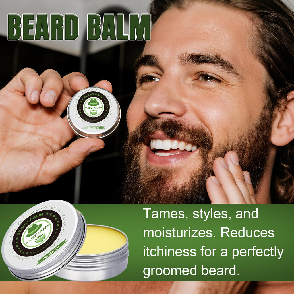 XIKEZAN Fathers Day Gifts for Dad Husband,Beard Kit for Men Grooming & Care w/Beard Conditioner, Wash,Oil,Balm,Birthday Valentines Easter Gifts for Mens Him Boyfriend Christmas Stocking Stuffers