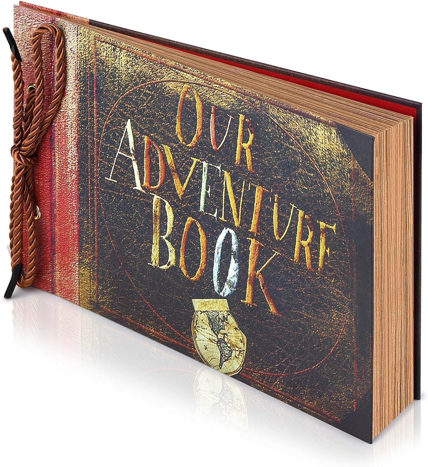 Our Adventure Book Retro Vintage, DIY Scrapbook Photo Album Travel Diary, Multipurpose Guestbook Memory Journal, Ideal Gift for Wedding Anniversary Travel Baby Friends Souvenir Keepsake