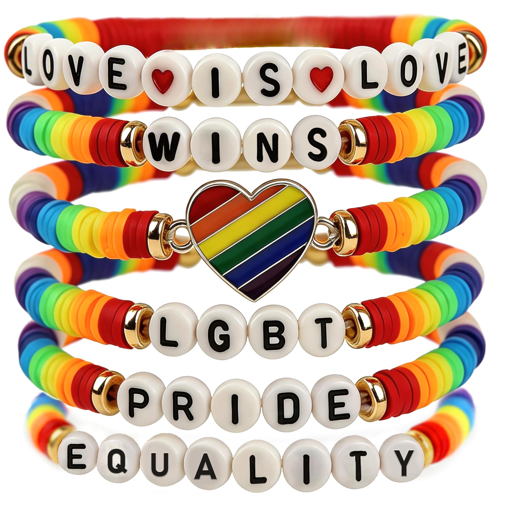 OHOME 4th of July Outfits for Women - 6 Pack Patriotic Bracelets | Fourth of July Decorations Accessories Shirts for Memorial Day Decorations - 250 Anniversary America Merchandise USA for Women